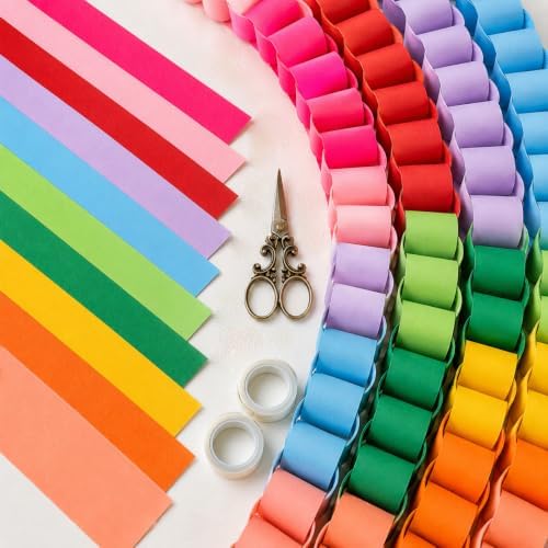 Chunky Colorful Paper Chain Garland Strips 500 Sheets 3 x 8 Inch - Image 6