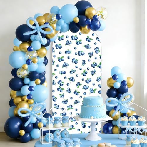 Blueberry Arch Backdrop Covers and Balloon Garland Arch Kit Blueberry Baby Shower Decorations 6ft Berry Sweet One Birthday Banner for Fruit Theme Birthday Party Decorations Bridal Shower Supplies - Image 3