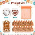 50 Set Cielito Lindo Mexican Baby Shower Party Favors, Heart-Shaped Mirrors with Organza Bags & Thank You Cards, Brown Talavera Party Gifts Bulk for Guests Bridal Shower Wedding Gender Reveal Party - Image 2