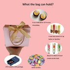 TKSBAG 50Pack Small Thank You Gift Bags With Handles-5.5''x 2.3''x4.7'' Mini Pink Gift Bags Bulk for Baby Shower, Birthday, Wedding, Party Favors, Mother's Day - Image 3