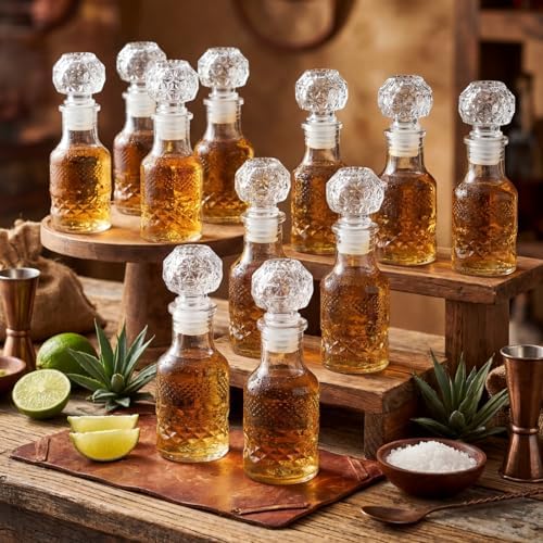 Chuangdi 24 Pcs Mini Glass Wine Bottles 1.7oz Tequila Bottle, Ellipse Style by Chuangdi