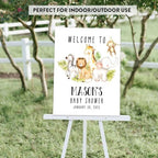 Andaz Press Custom Large Baby Shower Canvas Welcome Sign, 16 x 20 Inches, Safari Animals, Guestbook Alternative, Personalized Sign For Jungle Safari Baby Shower, Sprinkle Theme - Image 6