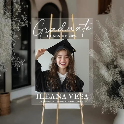 Personalized Graduation Lawn Sign with Photo, Custom Graduation Class of 2026 Picture Display for Outdoor Yard Decor, Clear or Frosted Acrylic Option, Waterproof Sign for Party Setup - Image 3