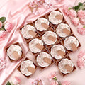 SiliFine 12 Pcs Pink Bow Party Favors for Guests Small Ceramic Bowl Bulk Gifts Set 3.3 Inch Floral Design Mini Dipping Sauce Dish with Card Box for Bridal Pooja Baby Shower Birthday Guest Gift by SiliFine