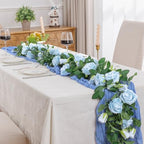 U'Artlines 3 Pack Artificial Blue Rose Garlands Flower Vines 19.5 ft - Image 5