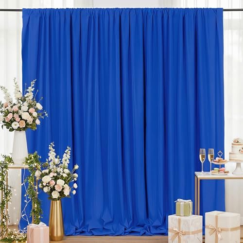Royal Blue Backdrop Curtains 10ftx10ft Wedding Polyester Photo Drapes by SoarDream
