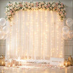 10×10ft White Tulle Backdrop Curtain with Lights String for Parites, Sheer Curtain Backdrop Drapes for Wedding Party Home Decorations - Image 5