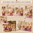 gisgfim 4 Set Baby Shower Centerpieces with 8 Pcs Fabric Flowers Baby Shower Table Decorations Gender Reveal Party Supplies Knitted Infant Booties Bulk for Boy Girl Birthday Newbron Party Decoration - Image 7