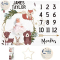 Custom Name Baby Milestone Blanket - Baby Milestone Monthly Blanket with Double Sided for Boy Girl Baby Photography Props - Bear Print Gifts for Kids Infant (FixedSize) by Dyoart
