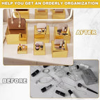 Geelin 6 Pack Acrylic Risers for Display Acrylic Cube Boxes Risers Display Stands with Hollow Bottoms Decorative Stand for Jewelry Candy Table Decor 6 Sizes(Gold,3 to 8 Inch,Square) - Image 4