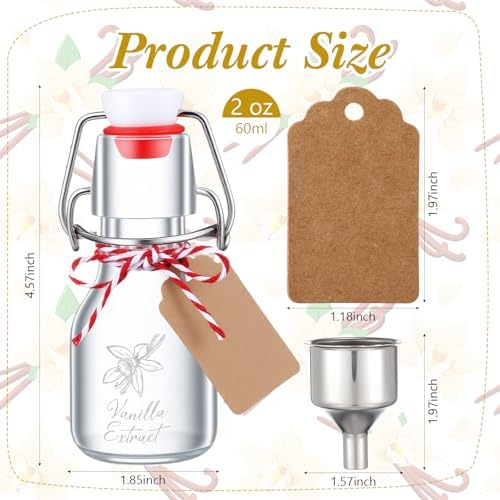Reallnaive 12 Pack 2 oz Vanilla Extract Bottles Swing Top Glass Bottles - Image 3