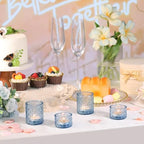 20 Pcs Blue Votive Candle Holders Glass Tea Light Candle Holder Bulk - Image 4