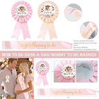 Hombae Highland Cow Baby Shower Decorations Girls, 129 PCs – Holy Cow Baby Shower Party Supplies with Floral Backdrop, Balloon Garland, It’s a Girl Cake Topper, Mommy To Be Sash, Headband - Image 4