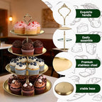2 Pack 4 Tier Cupcake Stand, 17.1" Gold Dessert Stands for Dessert Table, Stainless Steel Tiered Tray Stand for Wedding, Birthday & Party - Image 4