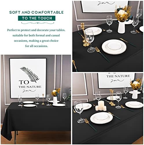 Showgeous 60x126 Inch Black Rectangle Tablecloth 10 Pack Fit 7FT Table - Image 5