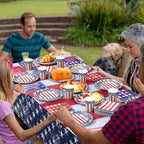 Funnymoom 452 Pcs 4th of July Party Supplies for 50 Guests, Memorial Day Patriotic Paper Plates Napkins Cups Tablecloth Cutlery Straw White Red Blue Tableware for 250th Aniversary Party Decoration - Image 5