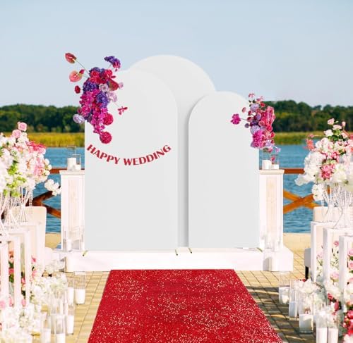 HAINARverS Set of 3 Stretchy Arch Backdrop Covers, White, 6FT/6.6FT/7.2FT - Image 5