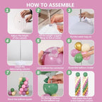 Dusty Green Purple Pink Balloons Stand Column Kits 2 Sets for Floor - Image 5