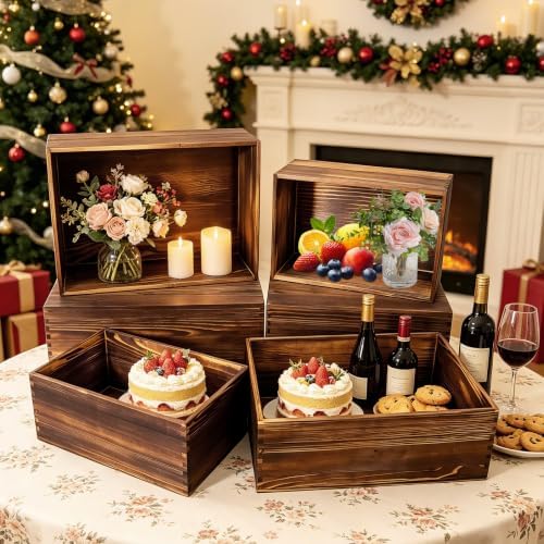 6 Pack Buffet Risers and Stands, Dessert Table Display Set with Mini Signs - Image 6