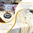 Ivory Boho Cheesecloth Table Runner 12 Pack 17x108 Inch Sheer Gauze - Image 7