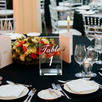 20PCS Acrylic Wedding Table Numbers 1-20 with Stands, 4x6 inches Clear Table Numbers for Wedding Party Reception Sign Place Number Cards Printed Calligraphy Font for Event Banquet Anniversary - Image 3