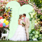 7.2FT Sage Green Arch Cover - Polyester Fitted Wedding Arch Stand Covers Round Top Chiara Arch Backdrop Cover for Birthday Party Banquet Photo Background Decoration - Image 6