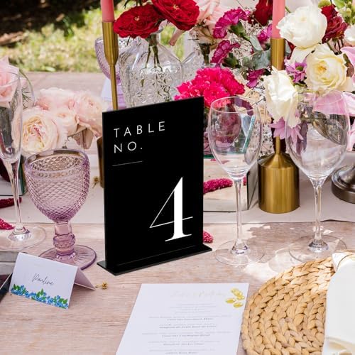 Wedding Black Table Numbers 1-30 with Stands, 5"x7" Black Acrylic Table Numbers with White Font for Wedding Party Reception (1-30, 5"x7") - Image 7