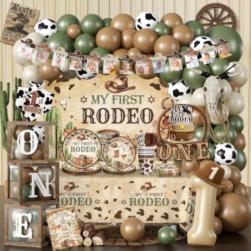 258pcs My First Rodeo Decorations Boy for Cowboy, Serves 25 by Unknown