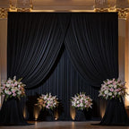 20ft x 15ft Black Backdrop Curtain for Parties, Wrinkle Free Polyester 4 Panels 5x15ft Photo Backdrop Drapes Back Drop Cloth for Wedding Birthday Party Baby Shower Photography Background - Image 3