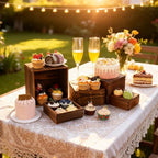 6 Pack Wood Cake Cupcake Stand Buffet Risers, Wooden Display Stand Wood Display Riser, Square Food Display Risers for Party Wedding Birthday Home (6" 7" 8" 9" 10" 11") - Image 3