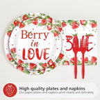 96Pcs Strawberry Bridal Shower Party Decorations, Serves 24 - Image 2