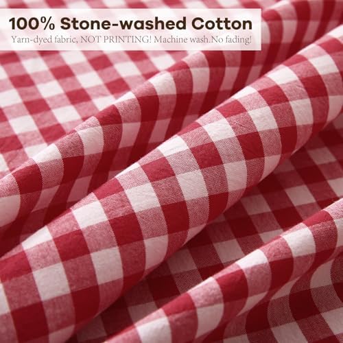 Table Cloth, Red White Gingham, Round Dia.60” - Image 5
