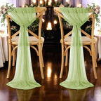 MDS Pack of 125 Chiffon Chair Sashes for Wedding & Event Décor - Sage Green - Image 6
