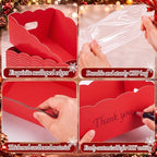 Fuyoooo 8 Pack Red Basket for Gifts Empty to Fill, 10" x 8" Thick Sturdy Kraft Scalloped Edge Gift Basket with Handle, 8 Wrap Bag 8 Bow 16 Tissue Paper for Christmas Wedding Birthday Wrapping Gift - Image 6