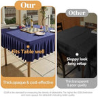 Wish Care Navy Blue Spandex Tablecloths for 60x60 Inch Square Tables, Stretch Fitted Table Clothes with Pleated Ruffle Skirt for 60” Table, Wrinkle Free and Elastic, for Party Kitchen Home Dining - Image 3