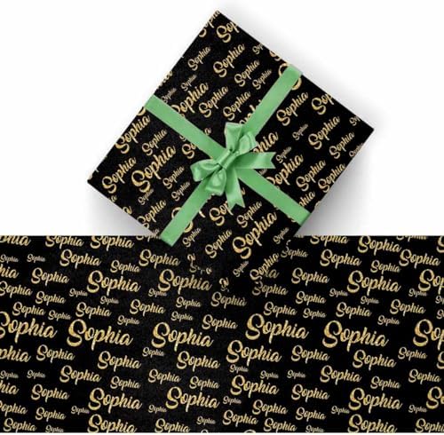 AOFUN Custom Gifts Personalized Gift Love Wrapping Paper Mens Wrapping Paper Christmas Funny Gift For Friend Personalized Name Text 5 Rolls 58"" x 23"", Style 31 - Image 2