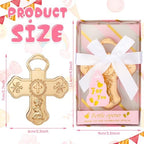 Wesiti 24 Pcs Pink Baptism Favors for Guests Praying Cross Bottle Openers Gender Reveal Boys Girls Souvenirs for Baptism Baby Shower Christening First Communion Party - Image 2