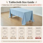 Light Blue Rectangle Tablecloth 60 x 120 Inch Machine Wash Indoor & Outdoor - Image 5