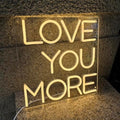 Neon Sign Wedding Love You More, Large Led Neon Light For Wall Decor, Custom Warm White Light Wedding Birthday Gift For Kids, USB Operated Neon Wall Art (11.8x11.8in) by GSHIXIN