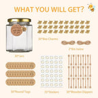 6 oz Honey Jars with Dipper, 30 Pack Hexagon Honey Jar - Image 2