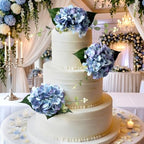 Norme 3 Pcs 7.87 Inches Pre-Made Blue Hydrangea Cake Toppers, Faux Flowers Decor for Wedding Cakes, Birthday, Baby Shower & Baptism Party Decorations, Floral Theme Cake Decor - Image 4