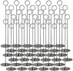 Urban Deco 36PK Table Number Holders Place Card Holders 12 Inch Table Card Holders Steel Card Holders for Photos, Food Signs, Memo Notes, Weddings, Restaurants, Birthdays (Black 36PK) by UrbanDeco
