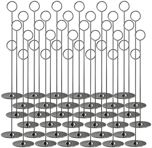 Urban Deco 36PK Table Number Holders Place Card Holders 12 Inch Table Card Holders Steel Card Holders for Photos, Food Signs, Memo Notes, Weddings, Restaurants, Birthdays (Black 36PK) by UrbanDeco