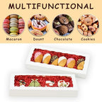 XINHPKGG 50 Pcs White Cookie Boxes 12x5x1.5 Inch Bakery Boxes with Window - Image 6
