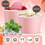 Jingmore Paper Ice Cream Cups 9oz Colored Disposable Dessert Bowls for Hot or Cold Party Food Cups for Birthday Baby Shower Easter Party Supplies(Pink,180 Pcs) - Image 2