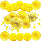 Hanging Paper Fans 2set Paper Fan Flower Bunting Flag Hanging Decor for Baby Shower Birthday Wedding Christmas Party Decoration for Weddings Birthdays(Yellow) by Unknown