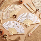 Roowest 36 Pcs Boho Floral Folding Hand Fan Bulk Bohemian Flowers Pattern Fans for Wedding Guests Bulk Collapsible Pampas Grass Paper Handheld Fans for Wedding Bridal Baby Shower Party Favors - Image 4