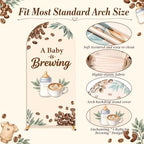 3Pcs A Baby is Brewing Baby Shower Decoration Coffee Themed Arch Backdrop Cover Brown Coffee Bean Theme Backdrop Party Favor for Gender Reveal Welcome Boy Girl Party Supply Decorations 4ft,5ft,6ft - Image 3