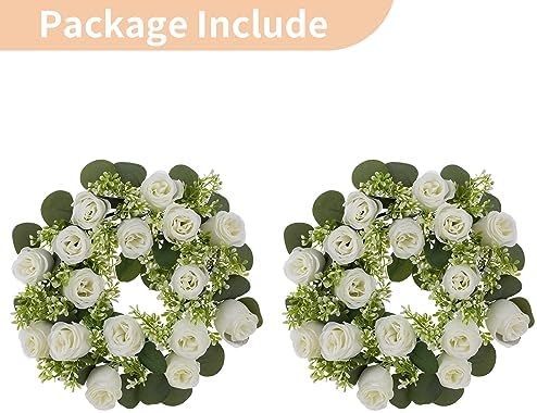 NUPTIO Candle Rings Wreaths, Wedding Centerpieces for Tables, 14 inch Diam - Image 6