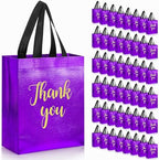 Fumete 50 Pcs Purple Glossy Thank You Gift Bag with Handles by Fumete